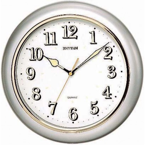Rhythm Value Added Wall Clock Super Luminous Analog Silver Colour